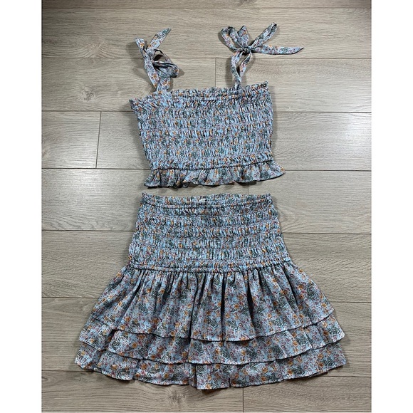 Fashion Nova Oh How Sweet Smocked Mini Skirt Set - Light Blue - Picture 5 of 11